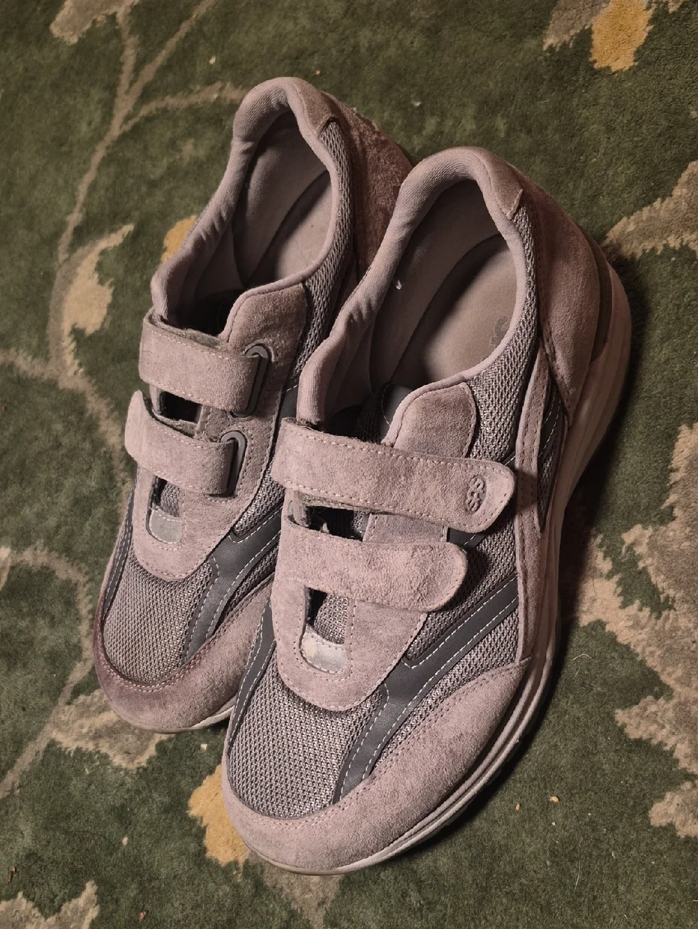 SAS Men's Gray Suede & Mesh Velcro Sneakers